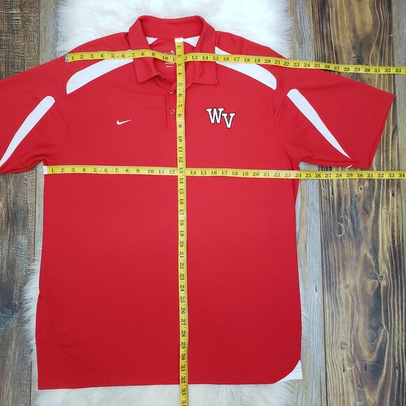 Nike WV Team Polo Shirt Dri-Fit Red White Swoosh Men XL X-Large - Picture 12 of 12